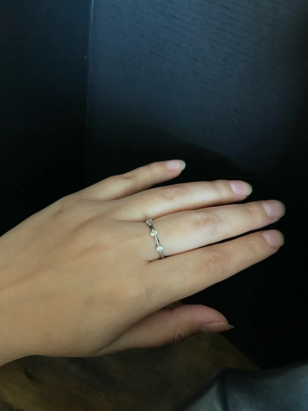 Sterling silver dainty round cut size 6 ring stackable band ring